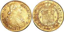 Delcampe - 1815-P-JF Colombia, Ferdinand VII With Portrait Of Carlos IV 8 Escudos In GEF - Colombie