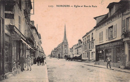 Delcampe - Carte Postale 77. Nemours Epicerie Centrale  Rue De Paris    Très Beau Plan - Nemours