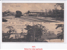 Delcampe - CAMEROUN: Edea, Bahnhof, Train, Edea Am Sanaga Wormann-geschaft Im Hintrgrund Bezirksamt, Gare - Très Bon état - Kameroen