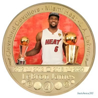 Delcampe - Souvenir Coin: "Lebron James" NBA Legends - Golden Metal Coin.#4 - Other & Unclassified