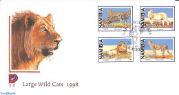 Delcampe - Namibia 1998 Big Cats 4v, First Day Cover, Nature - Animals (others & Mixed) - Cat Family - Namibië (1990- ...)