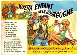 Delcampe - Humour : Bourgogne : Joyeux Enfant De La Bourgogne :  Illustration -  Ivrogne Et Pin-Up : Vin - Chant - Humour