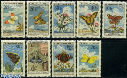 Delcampe - Czechoslovkia 1961 Butterflies 9v, Unused (hinged), Nature - Butterflies - Sonstige & Ohne Zuordnung