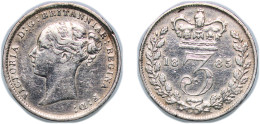 Delcampe - 3 Pence - Victoria (1st Portrait; Incl. Maundy And Colonial) 1885 - Autres & Non Classés