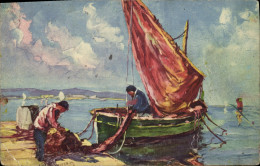 Delcampe - CPA Bateau Voilier Peche - Pesca
