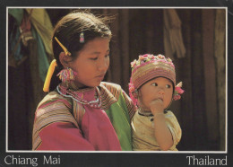 Delcampe - Thailand Chiang Mai Hilltribe Woman And Child Traditional Costume #SAZ911 - Thaïland