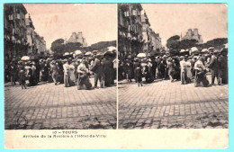 Delcampe - 37 - B26905CPA - TOURS - Arrivee De La Rosiere Hotel De Ville - Carte Stereo PIONNIERE - Très Bon état - INDRE-ET-LOIRE - Tours