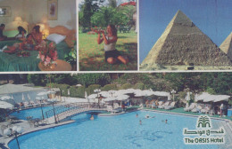 Delcampe - Egypt Cairo The Oasis Hotel Promotional Collage With Pyramids Unposted #PBG184 - Kairo