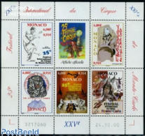 Delcampe - Monaco 2000 Circus Festival S/s, Mint NH, Nature - Performance Art - Cat Family - Horses - Monkeys - Circus - Nuevos