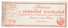 Delcampe - #2262 - Promesse De Mandat Territorial - 100 Francs 28 Ventôse An 4 - Assignats & Mandats Territoriaux