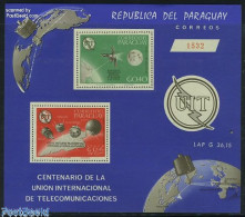 Delcampe - Paraguay 1965 ITU Centenary S/s, Mint NH, Transport - Various - Space Exploration - I.T.U. - Telecom