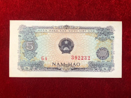 Delcampe - North Vietnam Paper P-79 5 Hao 1976 LOT-1 PCS  AUNC - Viêt-Nam