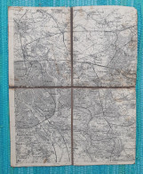 Delcampe - Ancienne Carte Militaire Dos Toilé - Paris Sud-Est - 1888 - Mapas Geográficas