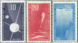 Delcampe - 150513 MNH ALEMANIA DEMOCRATICA 1957 AÑO GEOFISICO INTERNACIONAL. - Autres & Non Classés