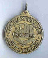 Delcampe - @@ Médaille ASPTT La Poste Blason TOULON Var Cinquantenaire 1938-1988 (4,5) @@vi6b - Postes