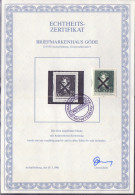Delcampe - GERMANY - ARHIM V. ARNIM POET STAMPS CERTIFICATE CANCELED WITH ANDREW'S CROSS - 1974 - Ecrivains