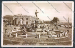 Delcampe - Messina Città Fontana Nettuno Foto Cartolina ZB9490 - Messina