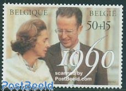 Delcampe - Belgium 1990 Royal Wedding Anniversary 1v, Mint NH, History - Kings & Queens (Royalty) - Nuevos