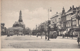 Delcampe - Nederland Groningen Vismarkt Martinitoren En Tram Unposted #SBK583 - Groningen