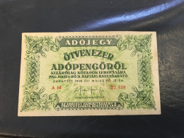 Delcampe - Hongrie – 50 000 Adópengő – 1946 - Other - Europe