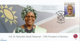 Delcampe - Namibia 2025 FIFTH PRESIDENT Issue On FDC - LIMITED PRINTING Of Only 500, First Day Cover, History - Politicians - Namibia (1990- ...)