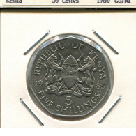 Delcampe - 5 SHILLING 1985 KENYA Pièce #AS332 - Kenya