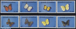 Delcampe - Grenada Grenadines 1989 Butterflies 8v, Mint NH, Nature - Butterflies - Grenada (1974-...)