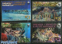 Delcampe - Grenada Grenadines 2009 Spiny Lobster, WWF 4v, Mint NH, Nature - Shells & Crustaceans - World Wildlife Fund (WWF) - Cr.. - Meereswelt
