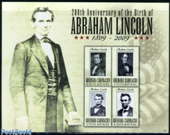 Delcampe - Grenada Grenadines 2009 Abraham Lincoln 4v M/s, Mint NH, History - American Presidents - Grenada (1974-...)