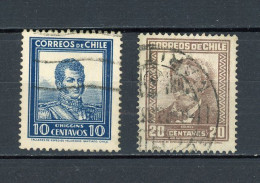 Delcampe - CHILI : PERSONNAGE S  - N° Yvert 151+152 Obli. - Chile