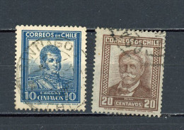 Delcampe - CHILI : PERSONNAGE S  - N° Yvert 151+152 Obli. - Chile