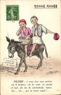 Delcampe - CPA Fantaisie Afrique Du Nord Illustrateur Bonne Annee Mile Ane - Redon