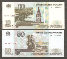 Delcampe - Russia: 2 Mint Banknotes - 10; 50 Rublei. 1997. UNC - Russie