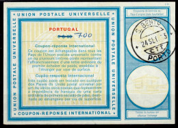 Delcampe - PORTUGAL  Vi20  7.00 / 6$00   International Reply Coupon Reponse Antwortschein IRC IAS CRI  O S. BENTO PORTO 24.09.73 - Ganzsachen
