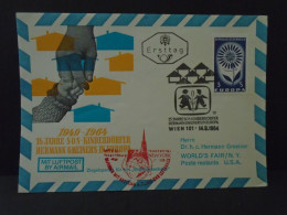 Delcampe - Austria 1964 First Flight Cover Lufthansa Austrian Airlines Wien New York World's Fair SOS-Kinderdorf Hermann Gmeiner - Briefe U. Dokumente