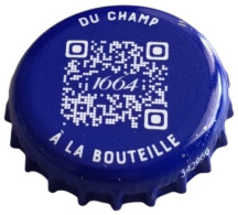 Delcampe - France Capsule Bière Beer Crown Cap 1664 Du Champ à La Bouteille QR Code RP865 - Bière