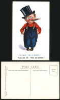 Delcampe - Comic Old Postcard Boy Smoking Pipe, Pa Said Be A SPORT - Comicfiguren