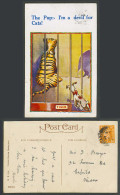 Delcampe - S.H. Tiger Cage, The Pup I'm A Devil For Cats Dog Puppy, Comic 1949 Old Postcard - Comics