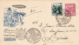 Delcampe - ANDORRA. 1° ENERO 1953. 25° ANIVERSARIO ESTABLECINMIENTO DEL CORREO ESPANOL - Briefe U. Dokumente