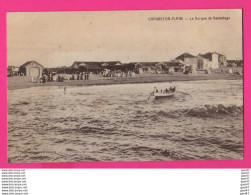 Delcampe - CPA (Réf: Z 4486) CAPBRETON-PLAGE (40 LANDES) La Barque De Sauvetage (animée) - Capbreton