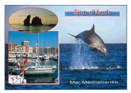 Delcampe - Carte Postale - Animaux - Dauphins - Cap D'Agde - Multivues - CPM - Voir Scans Recto-Verso - Poscard - Carta Postal -  P - Dolfijnen