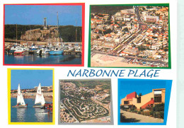 Delcampe - Carte Postale - 11 - Narbonne Plage - Multivues - Le Port Pierre Brossolette Le Centre De La Station La Plage Le Camping - Narbonne