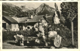 Delcampe - Fischen Allgaeu Dorfplatz Brunnen - Fischen