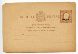 Delcampe - Madeira 1880 Mint Postal Card - 15r. King Luiz - Madeira