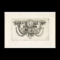 Delcampe - Vignet With Portrait In Profile Flanked By Putti - Estampes & Gravures