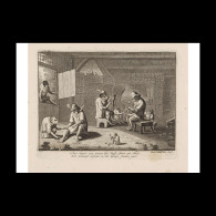 Delcampe - Monkey Family In Their Homes - Estampes & Gravures
