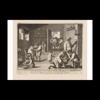 Delcampe - Monkeys And Cats At A Barber - Estampes & Gravures