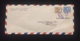 Delcampe - TS) CIRCA 1950 VENEZUELA, COVER SENT FROM CARACAS TO NEW JERSEY, AIRMAIL, WITH THE ANNIVERSARY OF THE DEATH OF SIMON BOL - Venezuela