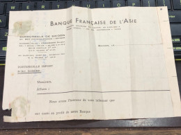 Delcampe - INDOCHINE BANK  Check  BEFORE YEAR 1945/1974 Very Nice -1 Pcs - Chèques & Chèques De Voyage