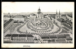 Delcampe - Künstler-AK Altötting, Kapellplatz Mit Gnadenkapelle Und Stiftskirche - Altötting